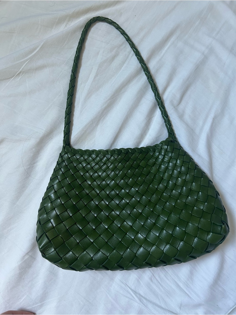 Woven Green Shoulder Bag